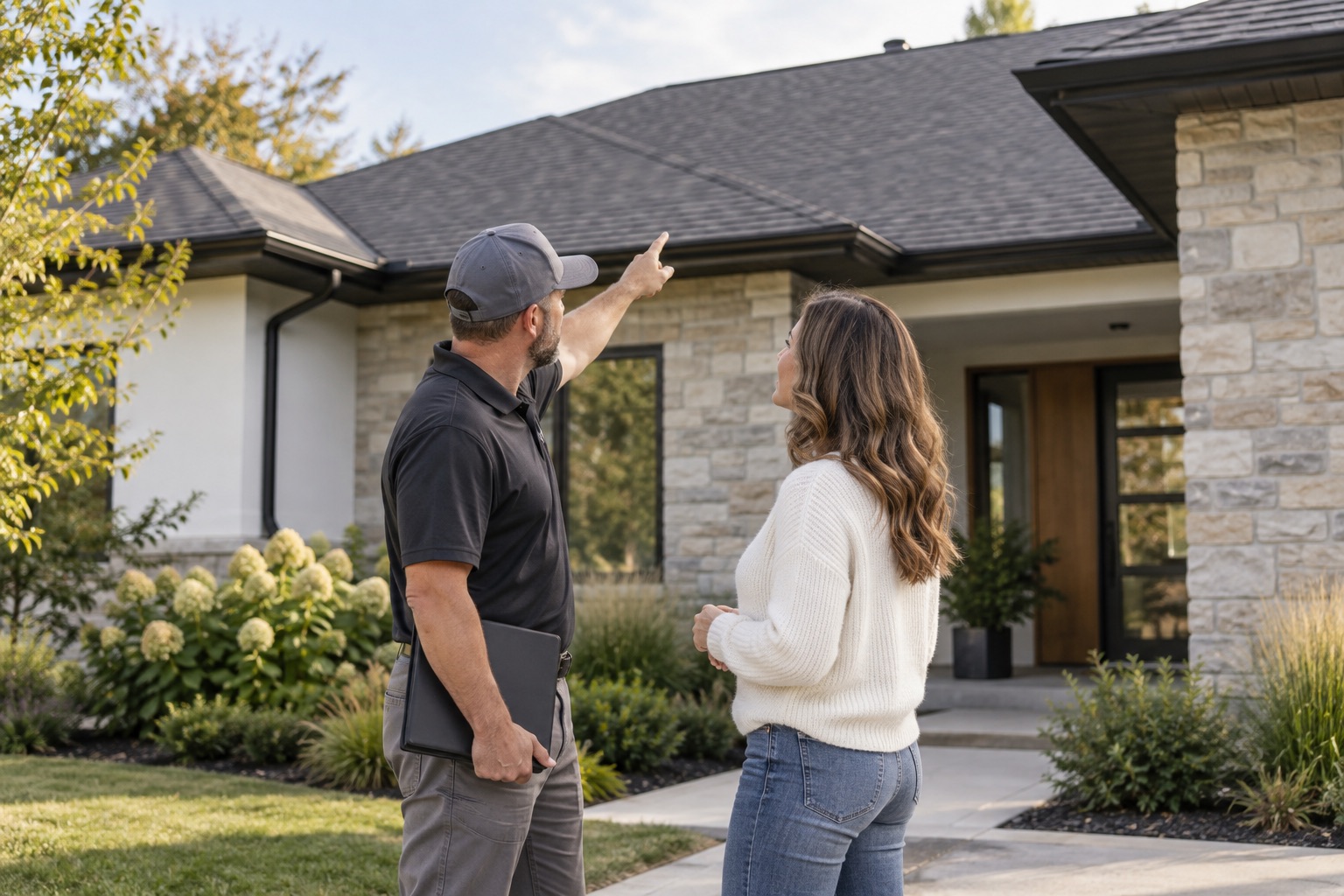 Illustrative roofing scene