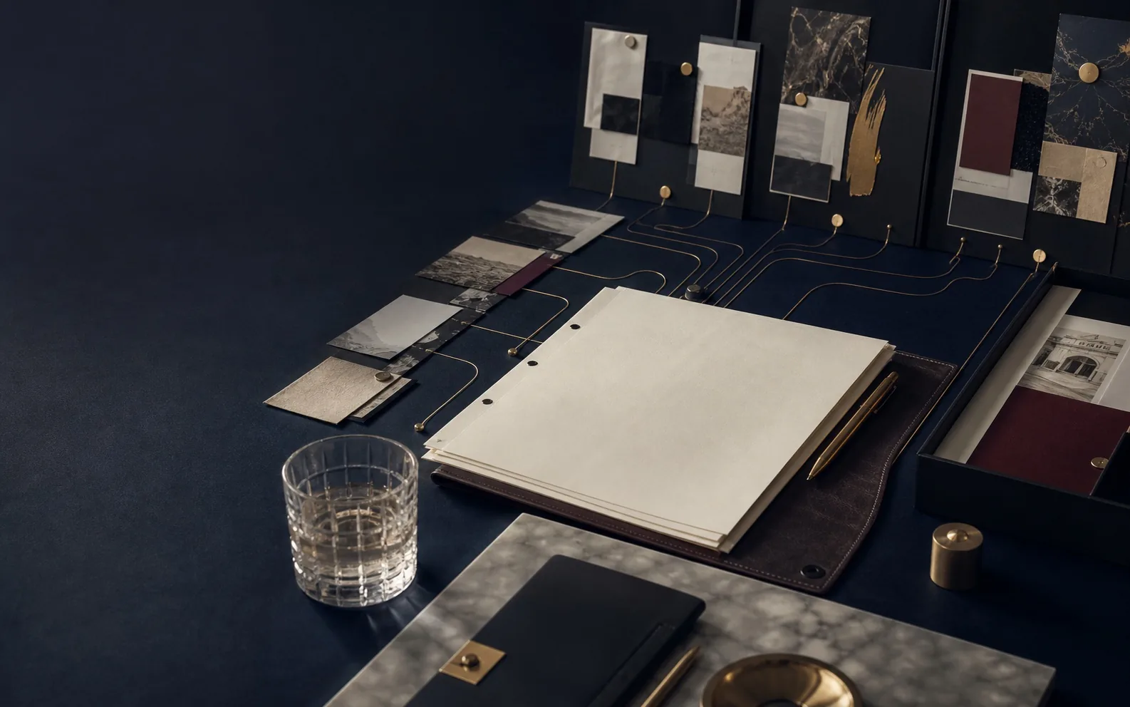 Premium channel planning board converging into a single proof path