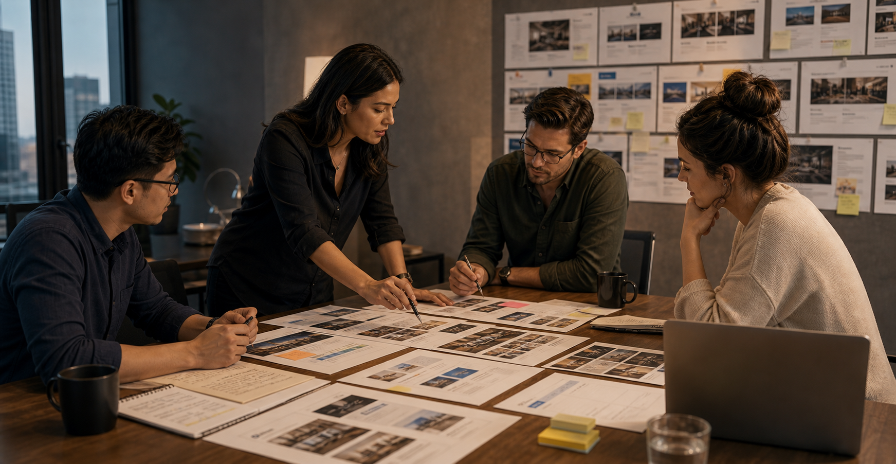 Generated marketing war room scene showing a strategist sorting AI tool chaos into a controlled workflow