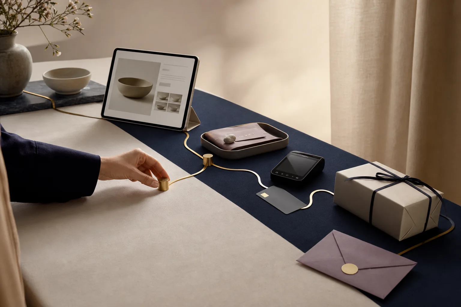 Ecommerce buying path connecting product page, cart, payment, parcel, and customer follow-up