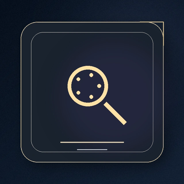 Gold AI visibility lens icon