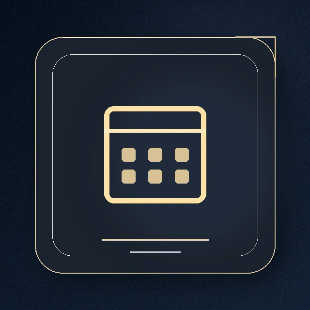 Gold calendar icon for consulting engagement
