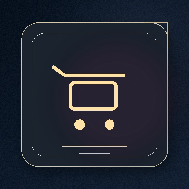 Gold ecommerce cart icon
