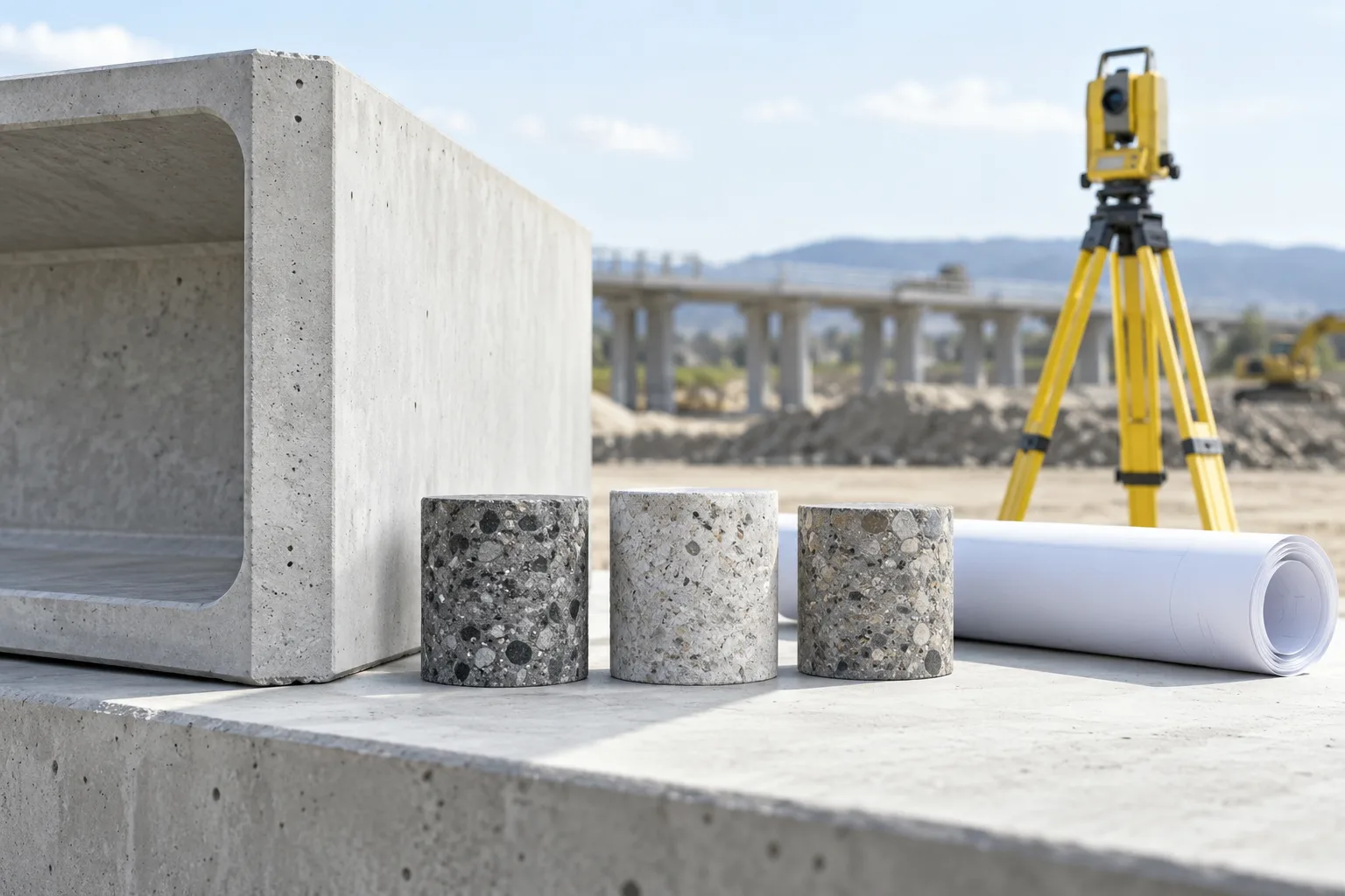 Illustrative concrete and sitework scene