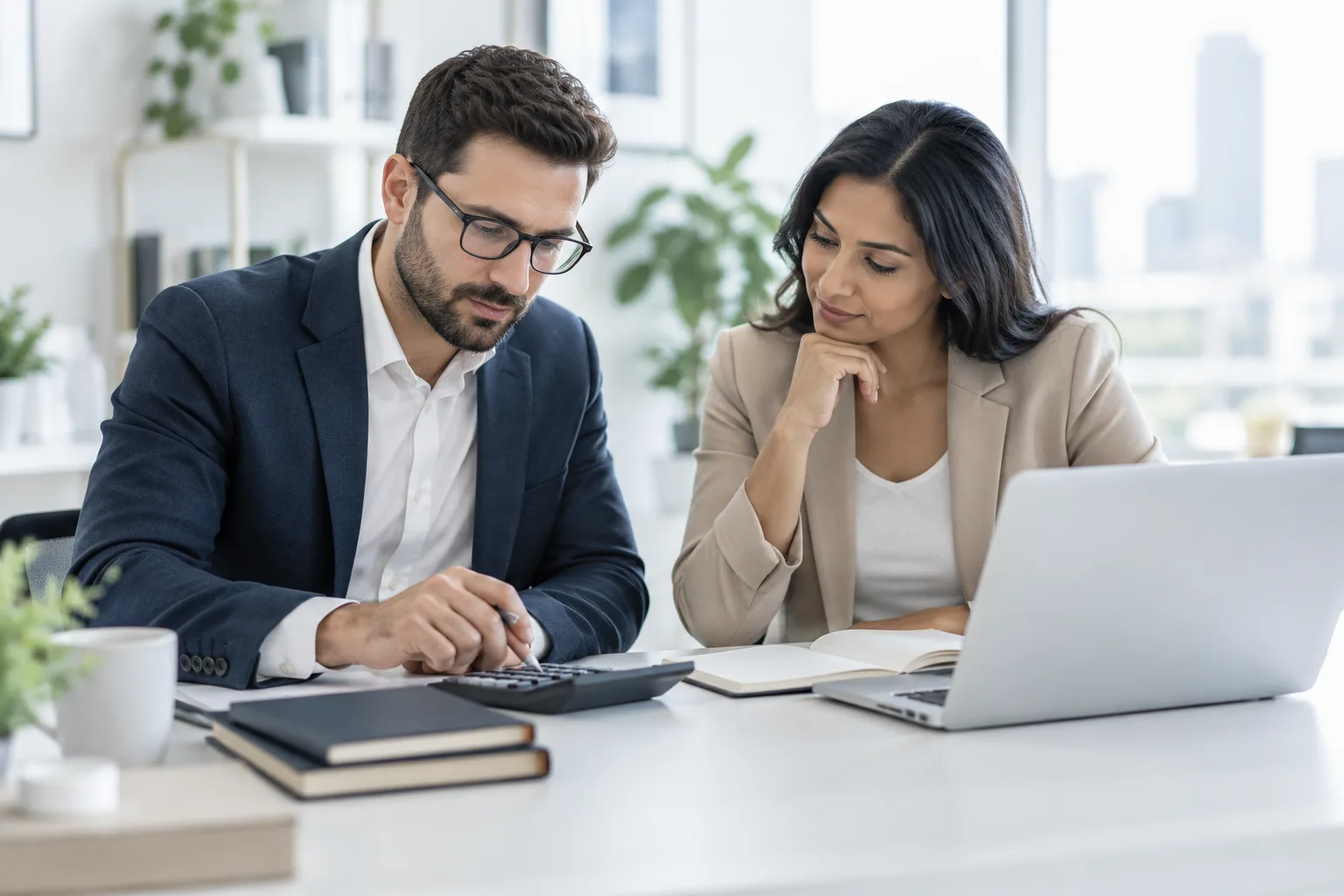 Illustrative accounting and professional-services scene