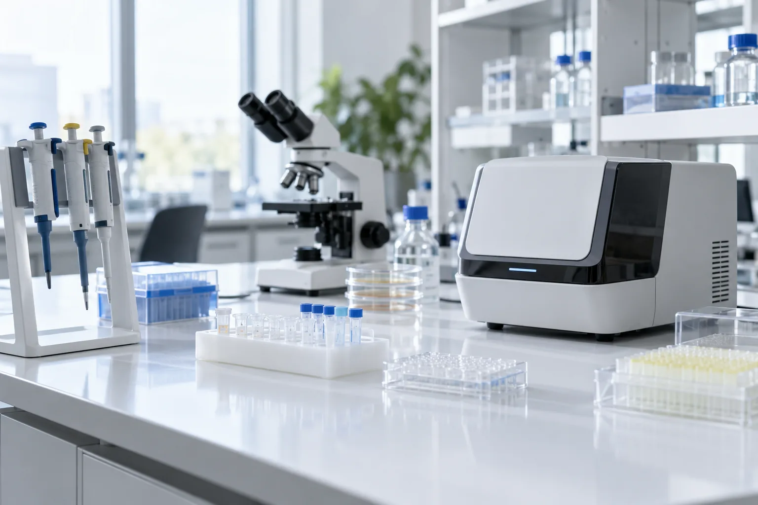 Illustrative life-sciences scene