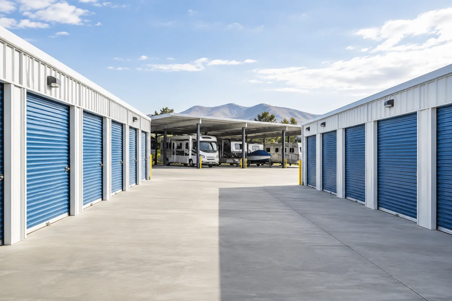 Illustrative storage and parking scene