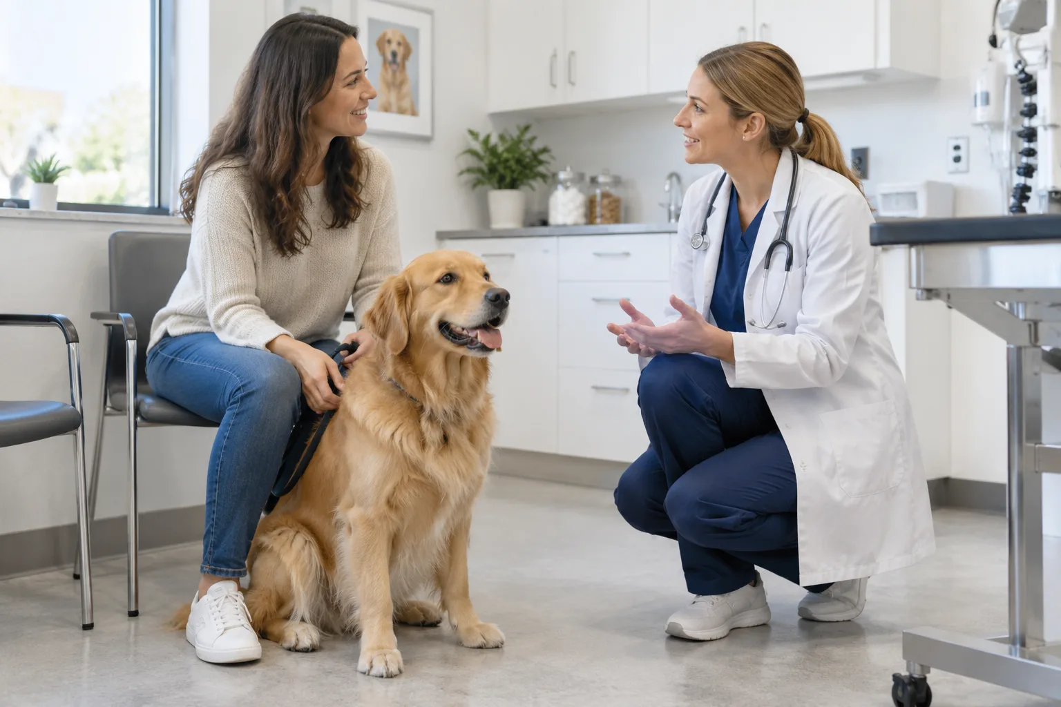 Illustrative veterinary scene