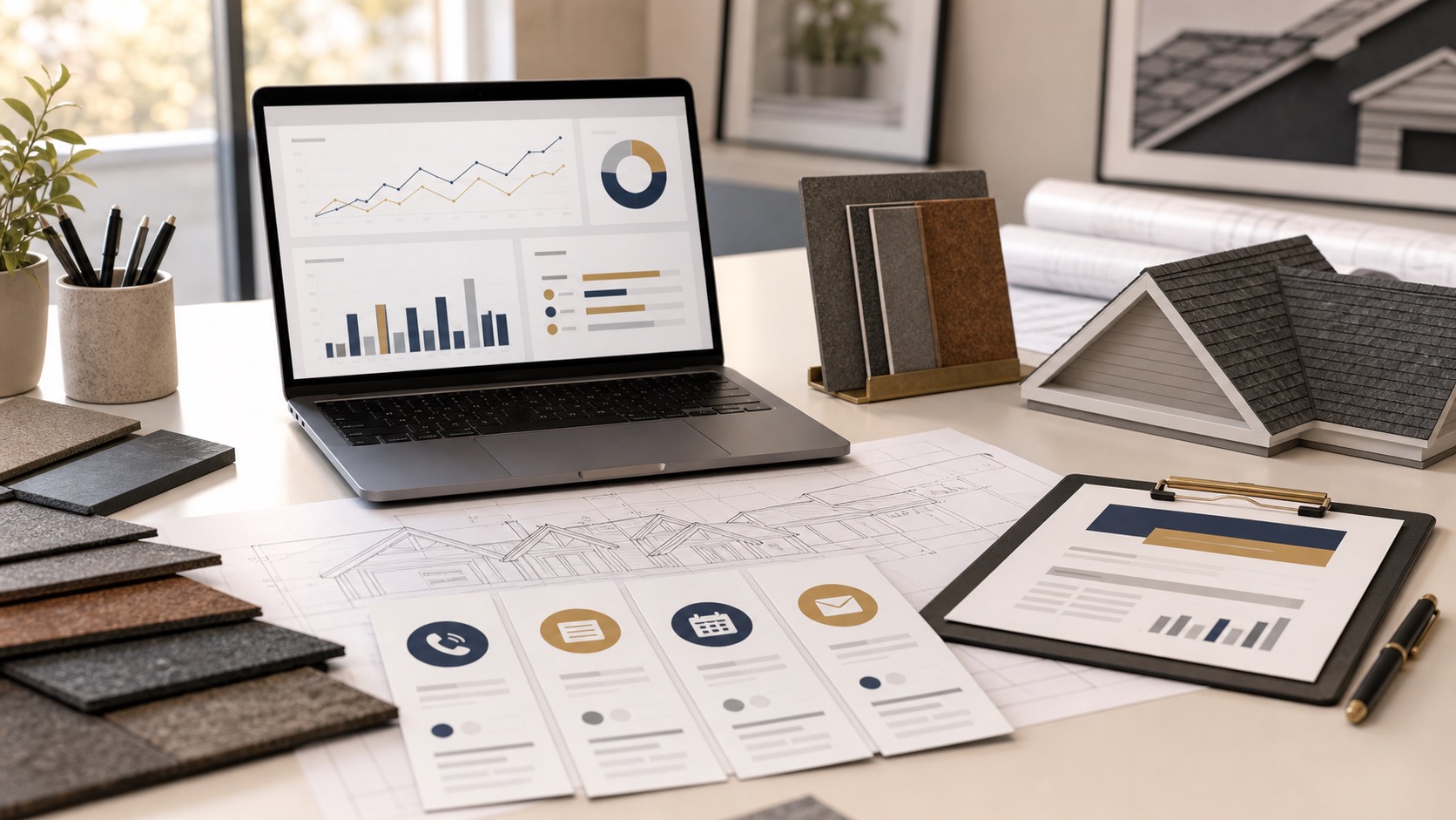 Google Ads for roofers marketing path from search demand to calls, estimate requests, and quote follow-up